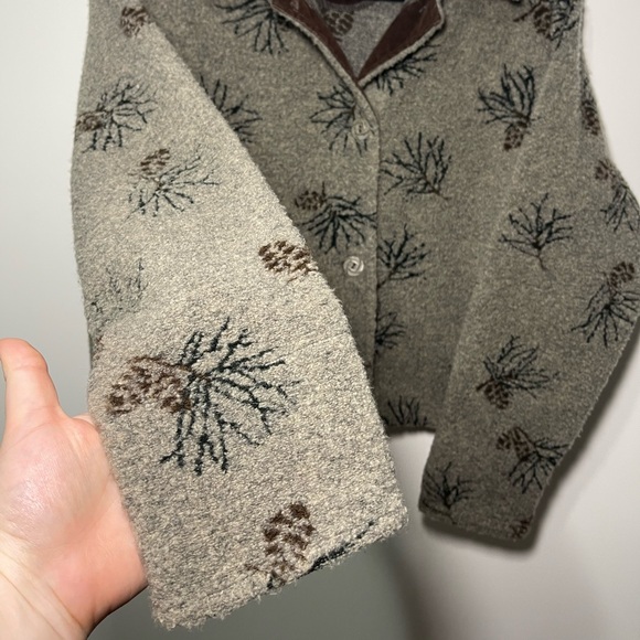 Woolrich Women’s Brown Wool Blend Pinecone Fleece Barn Jacket in size M - Picture 2 of 7